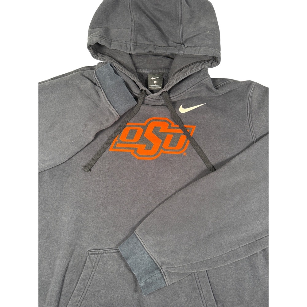 Nike Oklahoma State OSU Cowboys Hoodie Mens Large Black Orange Pullover